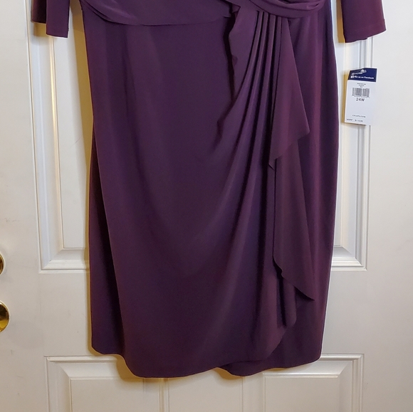 💎 Chaps dresses purple fashionable with swoop design at the waist. Size 24W - Picture 2 of 7